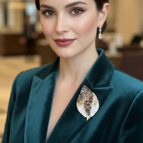 Autumnal Leaf Magnetic Brooch