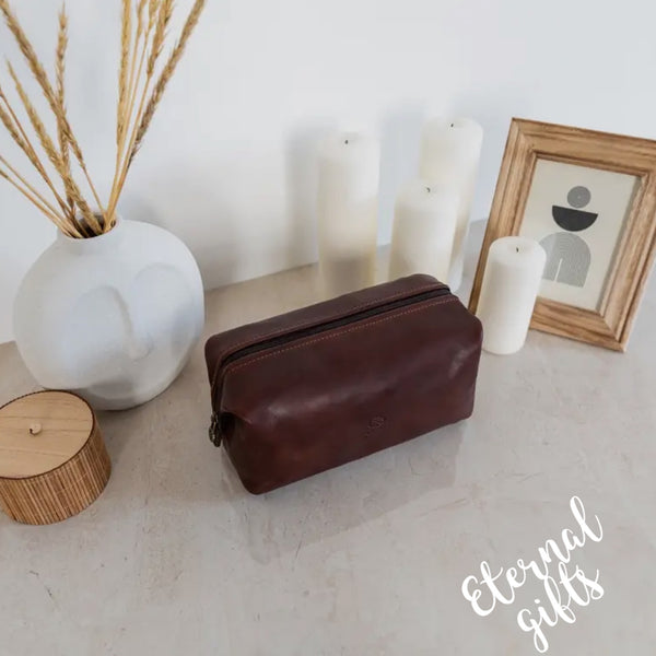 Leather Toiletry Bag by Time Resistance