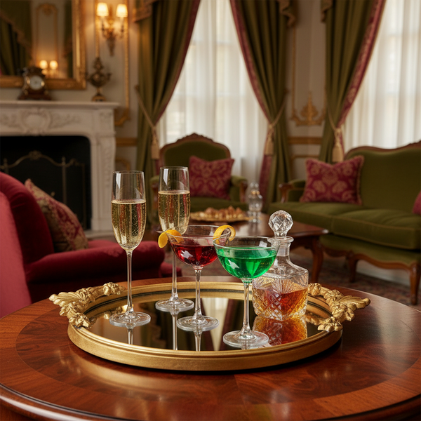 Decorative Gold Tray Round