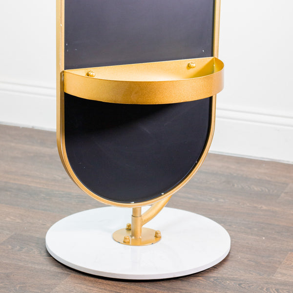 Rotating Dress Mirror with Hangers and Marble Base