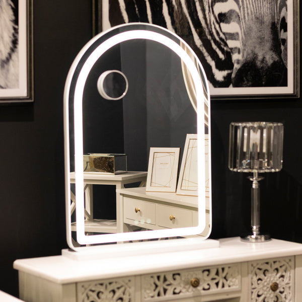 Hollywood Arch Vanity Mirror in White