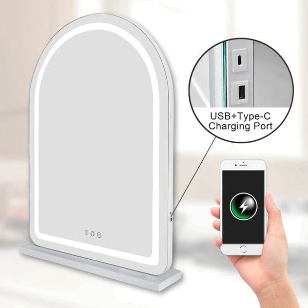 Hollywood Arch Vanity Mirror in White