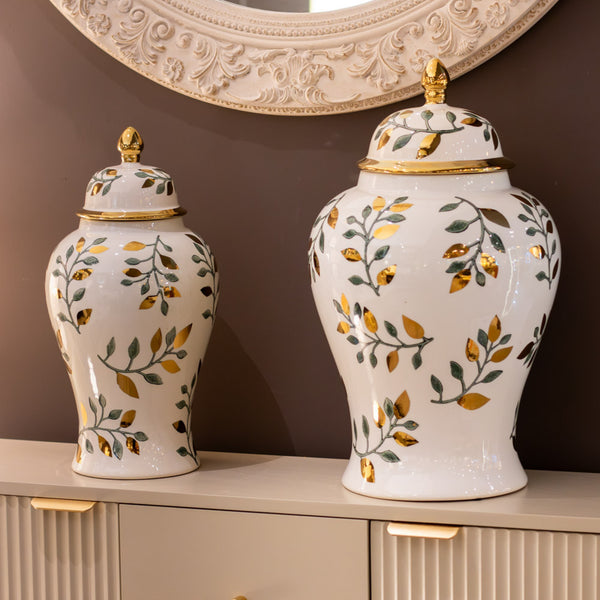 Green and Gold Ginger Jar 40cm