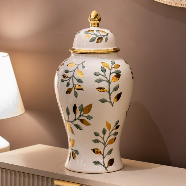 Green and Gold Ginger Jar 40cm