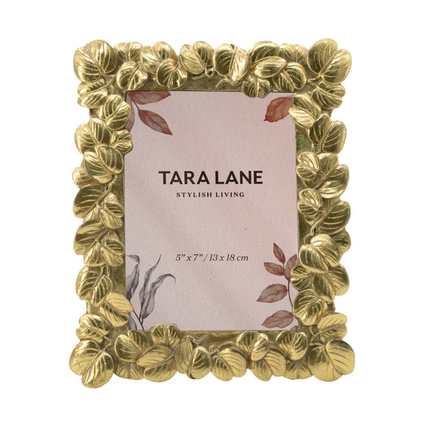 Leaf Photo Frame in Gold 5 “ x 7 “ in Gold