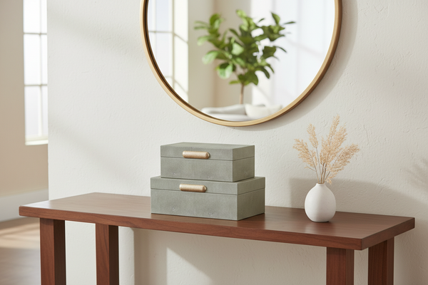 Decorative Accessory Boxes in oyster