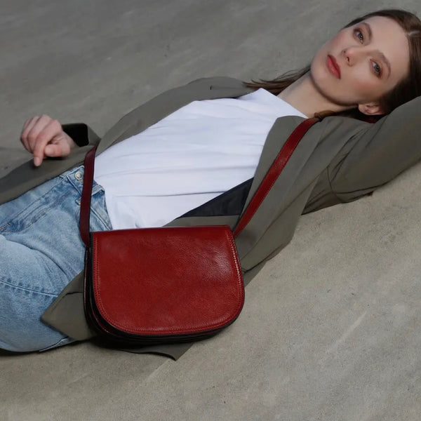 Leather Saddle in Red - Moonfleet by Time Resistance