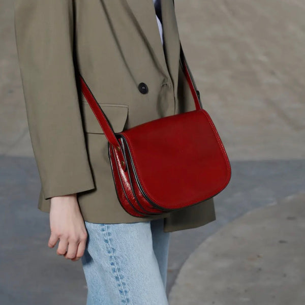 Leather Saddle in Red - Moonfleet by Time Resistance