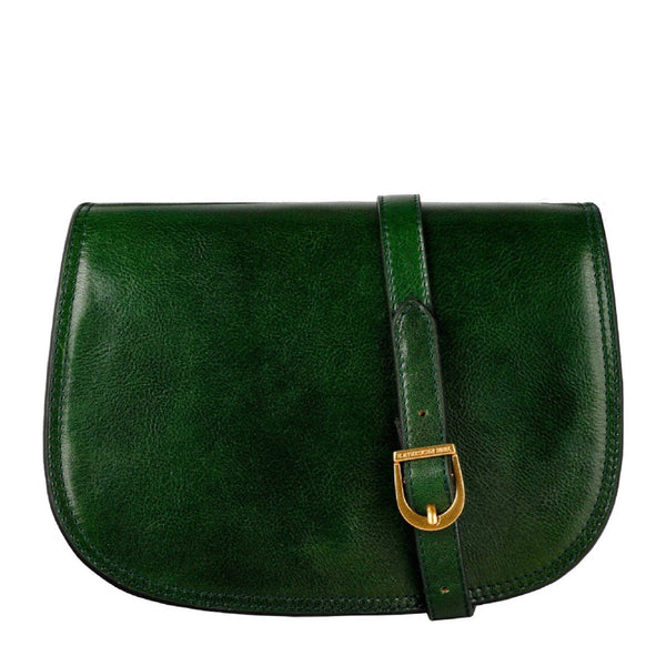Leather Saddle Bag in Green by Time Resistance