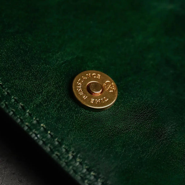 Leather Saddle Bag in Green by Time Resistance