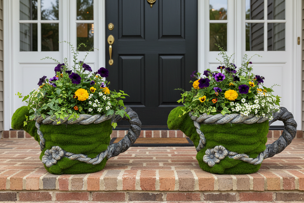 Flocked Watering Can Planter