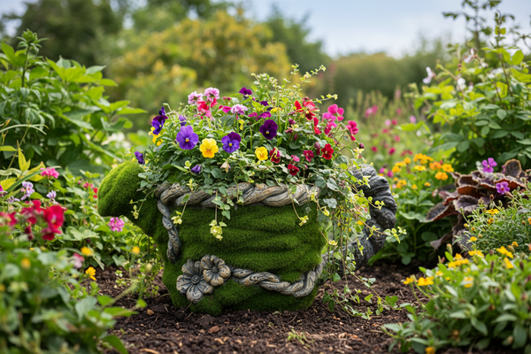 Flocked Watering Can Planter