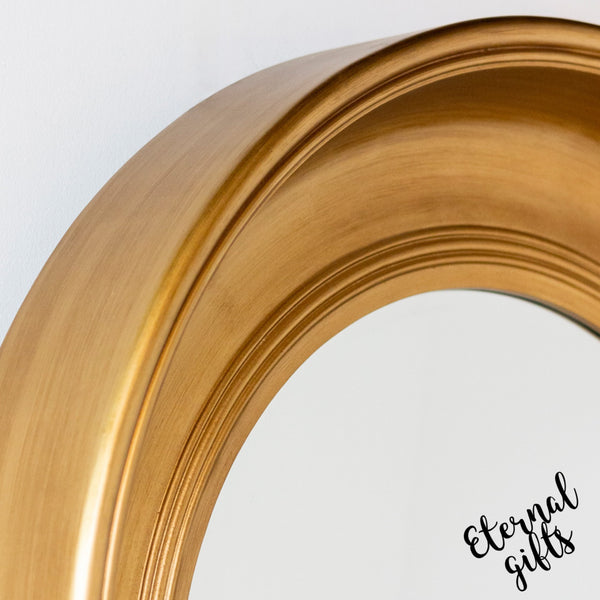 Deep Round Mirror in Gold 90cm