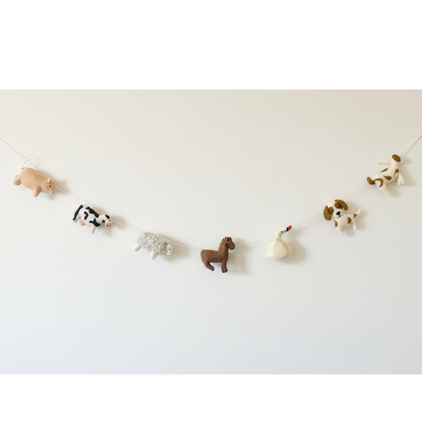 Handfelted Farmyard Animal Garland