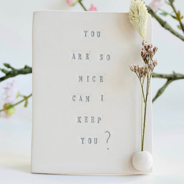 Ceramic card “Keep you” by Poca Ceramics