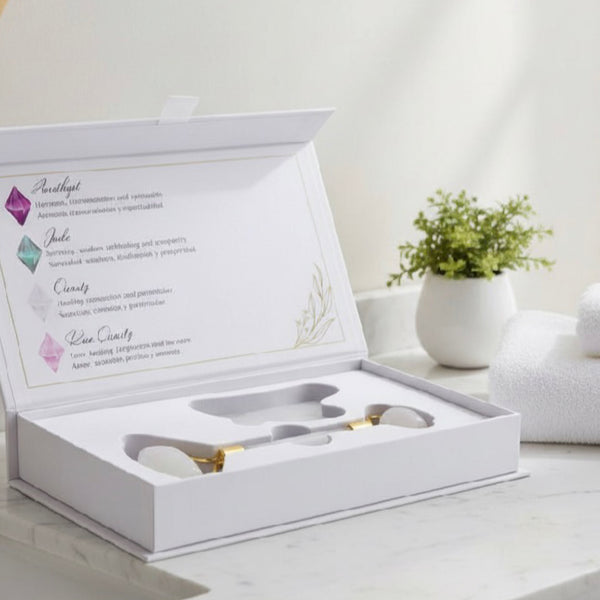 White Quartz Gua Sha and Massager Set