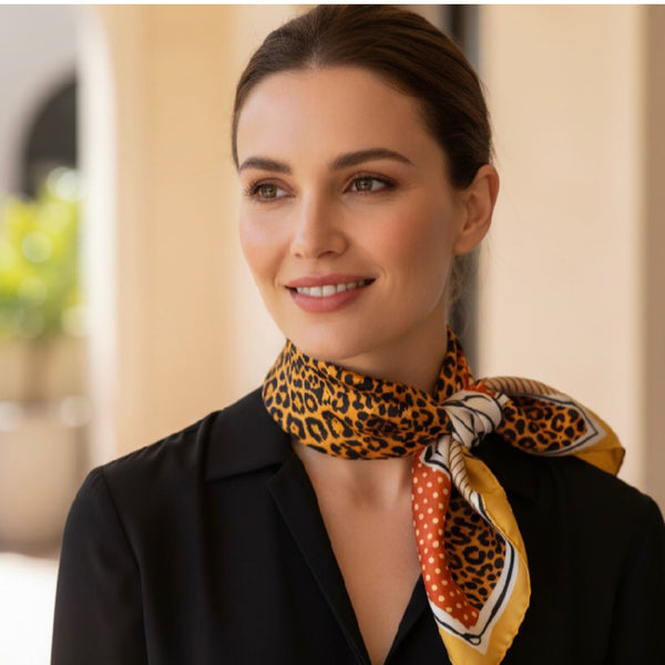 Leopard and Mustard Dress Scarf