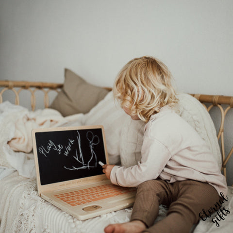 Kids Wooden Laptop - ChalkBoard - Gift Idea