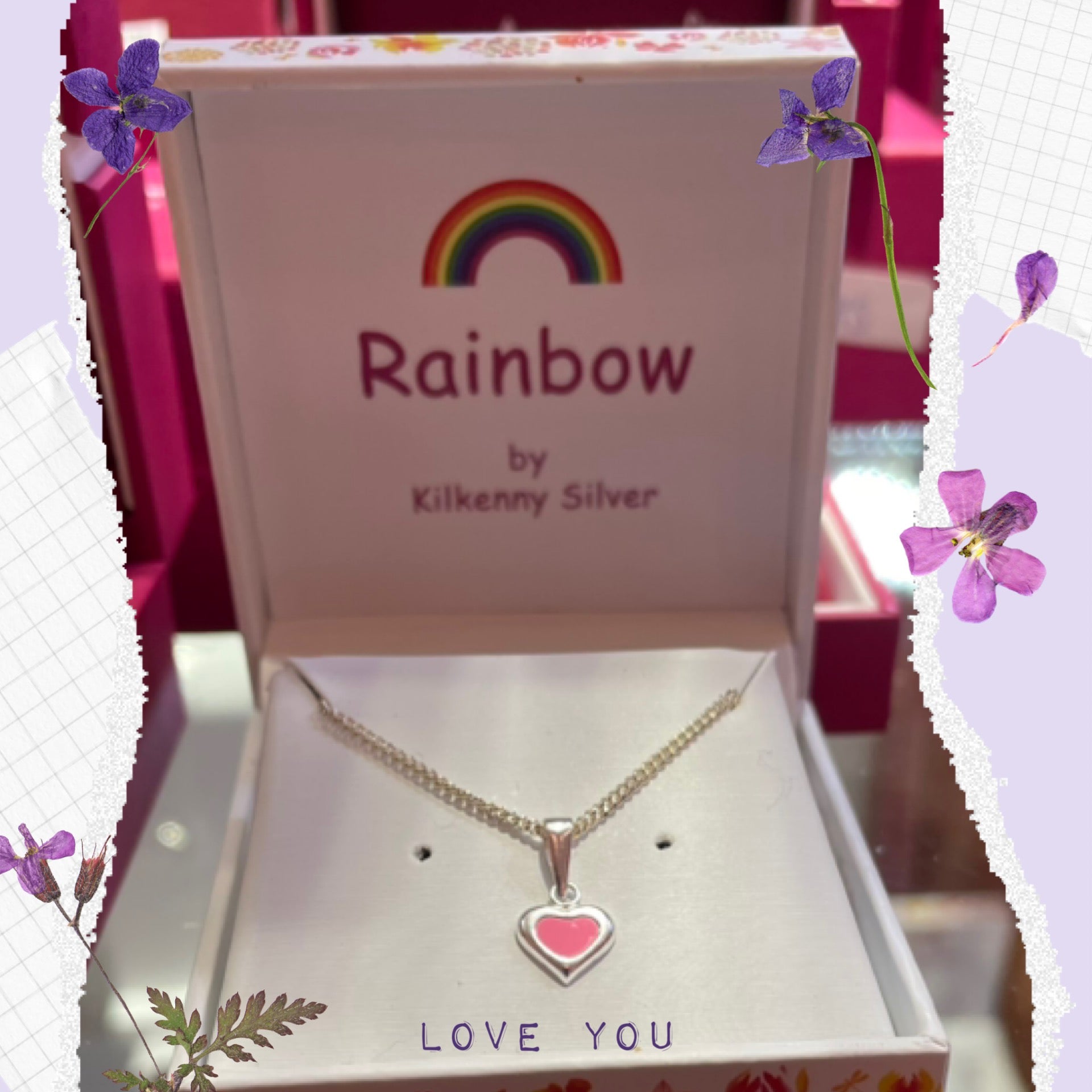 Pink Heart Necklace by Kilkenny Silver