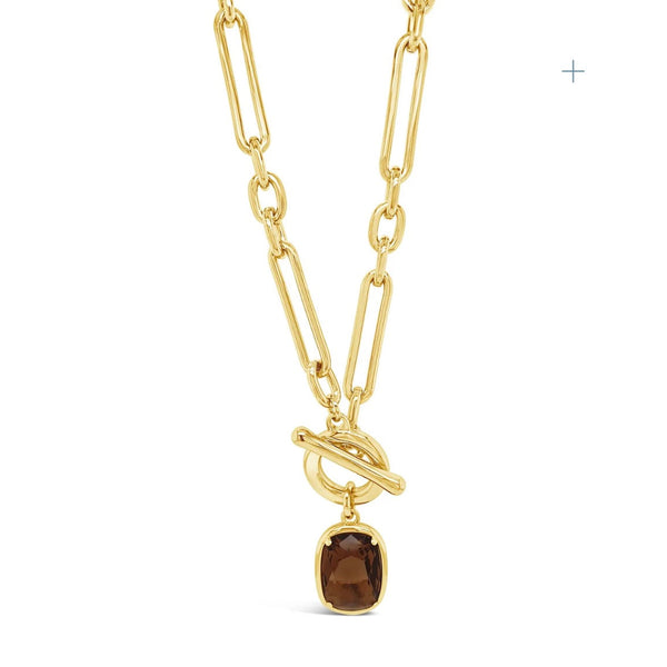 Topaz T-Bar Necklace by Absolute Jewellery