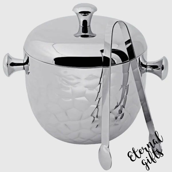 Rico Ice Bucket with tongs (Hammered) by Edzard