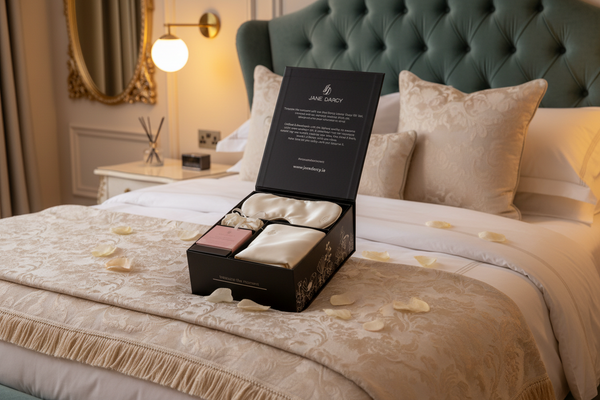 Luxury Silk Sleep Set, Ivory, White Jasmine & Sandalwood 'Intimate Moments' By Jane Darcy