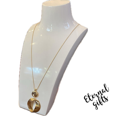 The Paulette Long Chain Pendant in Gold by Estela