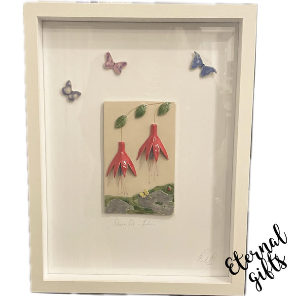 Fushia Framed Ceramic Art by Creative Clay