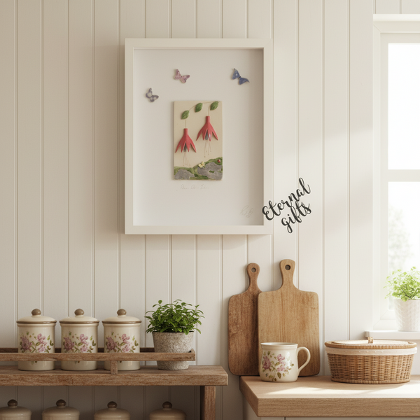 Fushia Framed Ceramic Art by Creative Clay