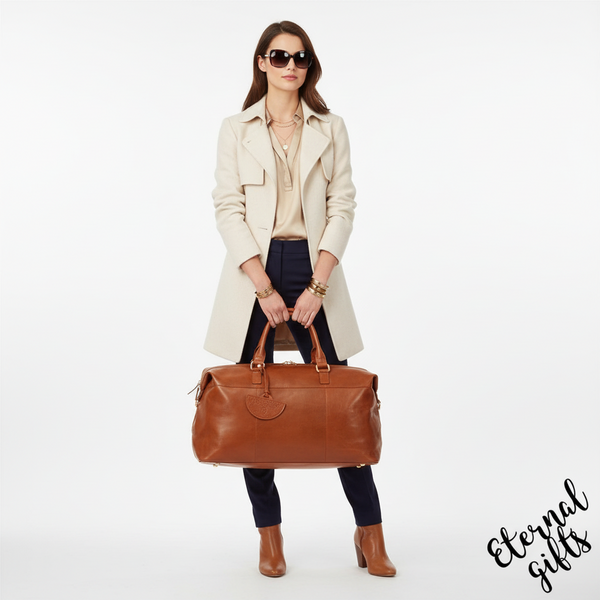 Leather Travel Bag in Tan - Tinnakeenly Leathers