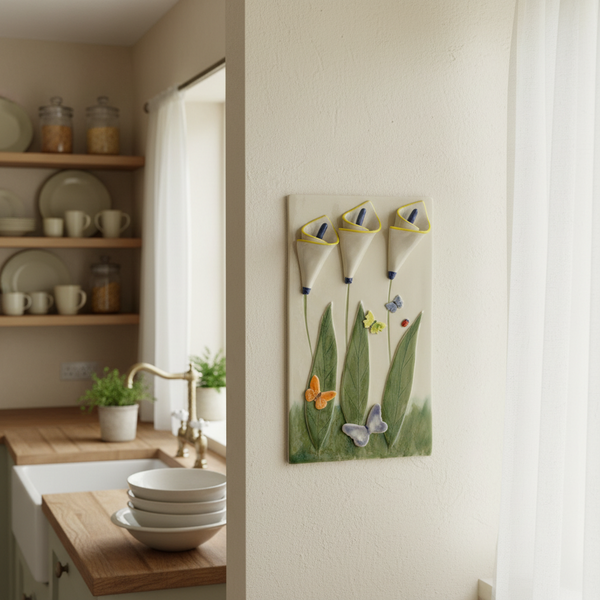 Lily Ceramic Wall Plaque Medium - Creative Clay