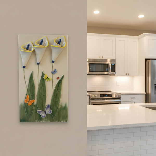 Lily Ceramic Wall Plaque Medium - Creative Clay