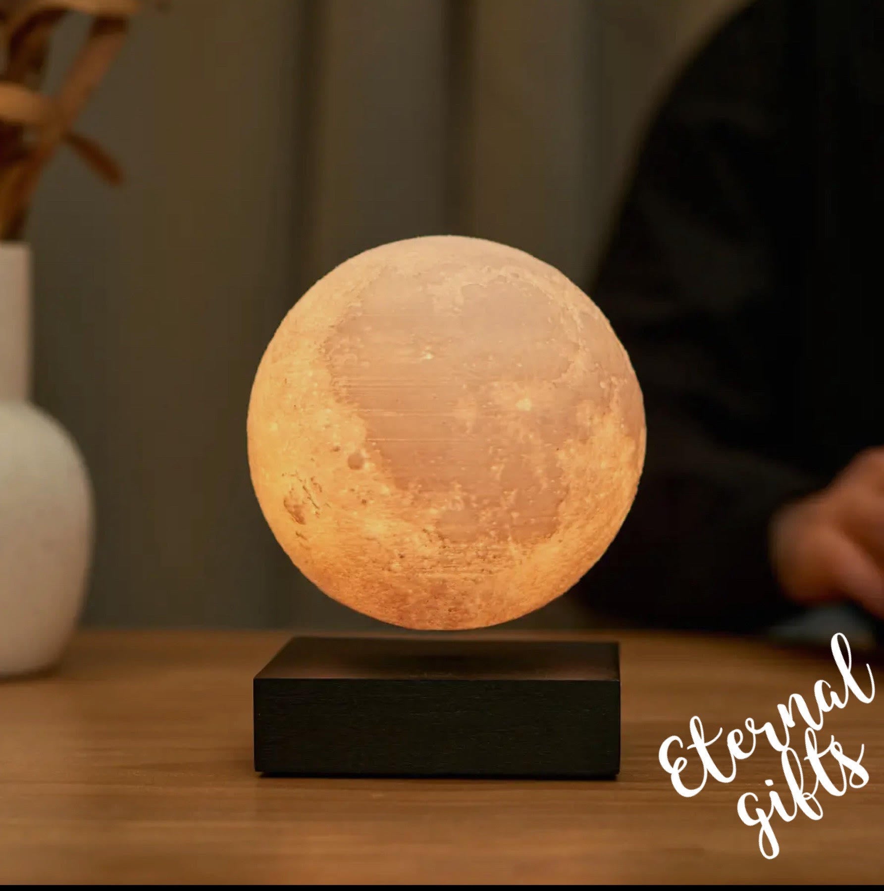 Gingko Smart Moon Lamp in walnut by Gingko Design