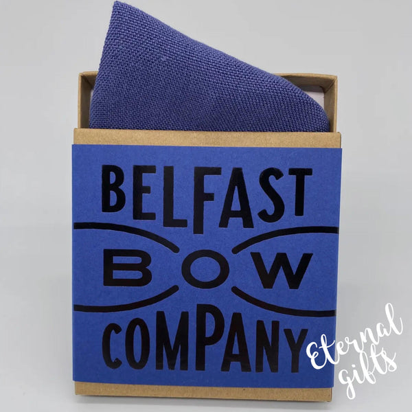 Irish Linen Pocket Square in Navy Blue Belfast Bow Company