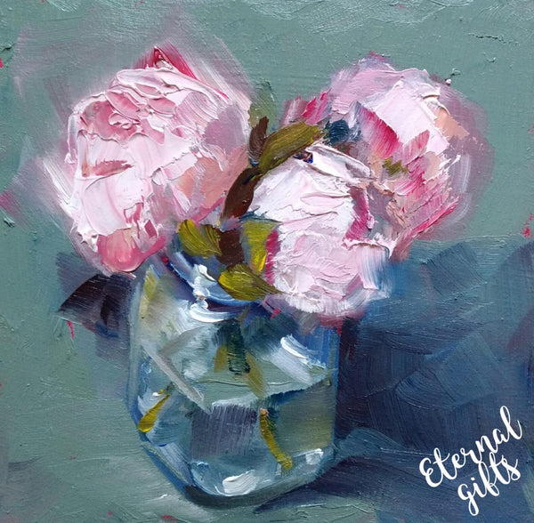 Peonies Limited Edition Art 30 X 30 Framed by Karen Wilson Art