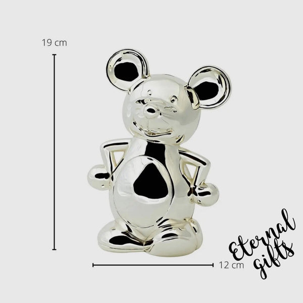 Mouse Piggy Bank ( Silver Plated ) by Edzard