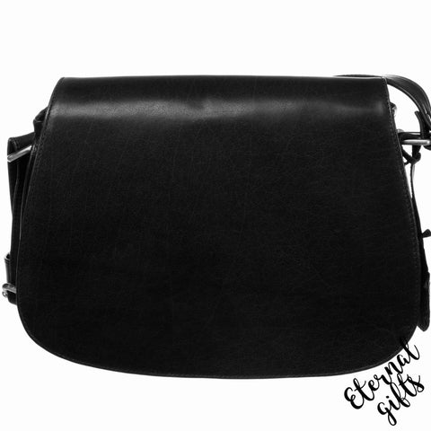 Saddle Bag Black - Luxury Irish Soft Leather - Tinnakeenly Leather