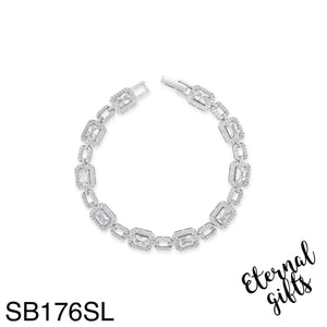 SB176Sl Silver Bracelet from The Glamour Collection - Silver by Absolute
