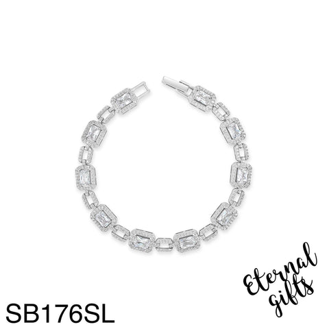 SB176Sl Silver Bracelet from The Glamour Collection - Silver by Absolute