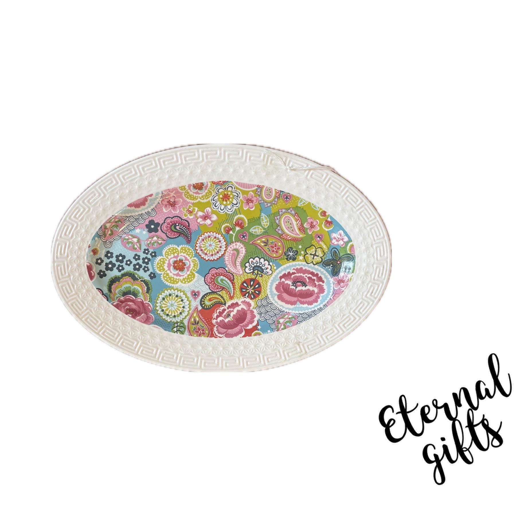 Small Oval Plate Burst Of Colour By Shannonbridge Pottery Eternal Elphin small-oval-plate-burst-of-colour-by-shannonbridge-pottery-eternal-elphin