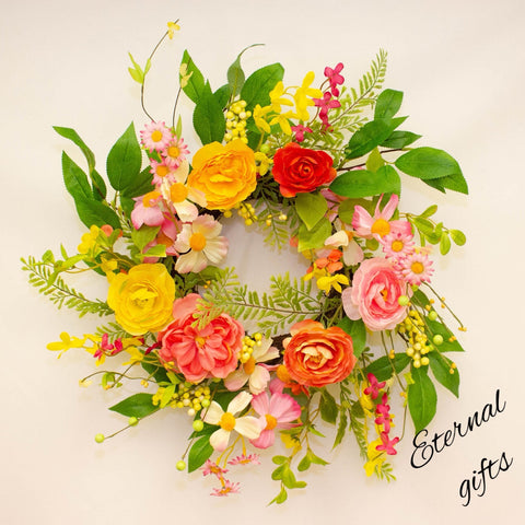Summer Burst Wreath 50cm by Enchante
