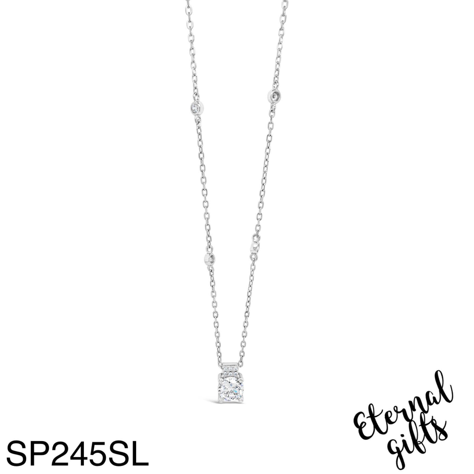 Sterling Silver Diamond Pendant - Silver by Absolute