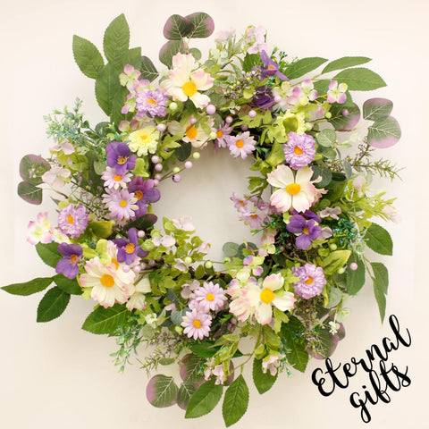 Lavender Sparkle Wreath 60cm by Enchante