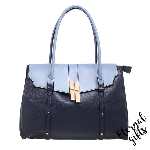 The Bernadette Handbag in Navy and Blue