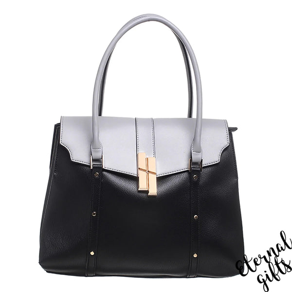 The Bernadette Handbag in Black & Grey