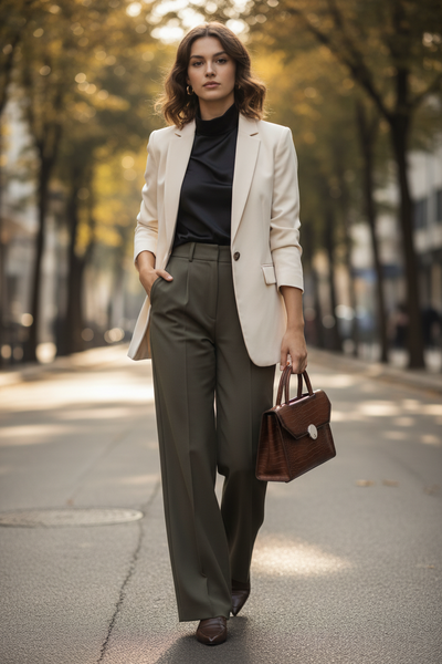 The Joan - Croc Print Office Tote - Brown