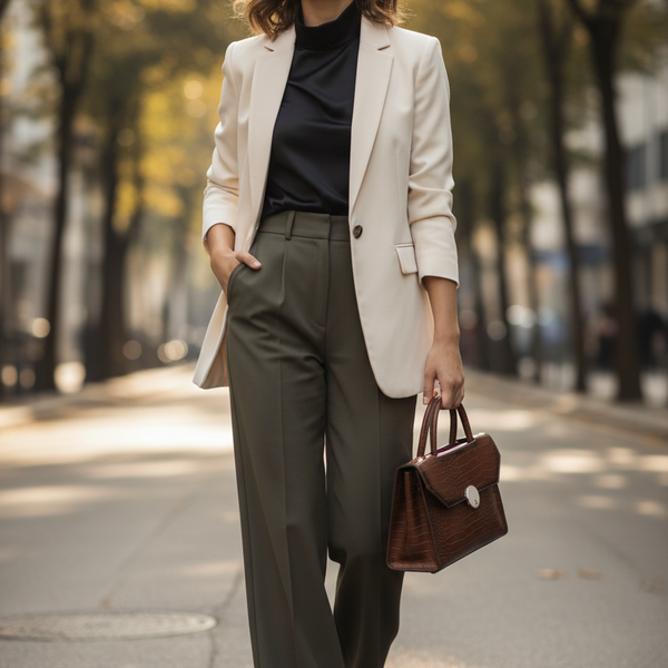 The Joan - Croc Print Office Tote - Brown