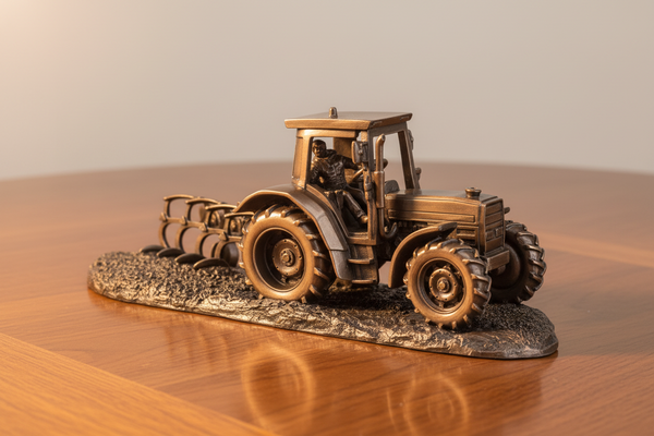 Tractor and Plough by Genesis Fine Art