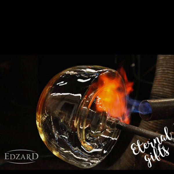 The Charlotte -Mouth Blown Crystal Vase 24cm by Edzard