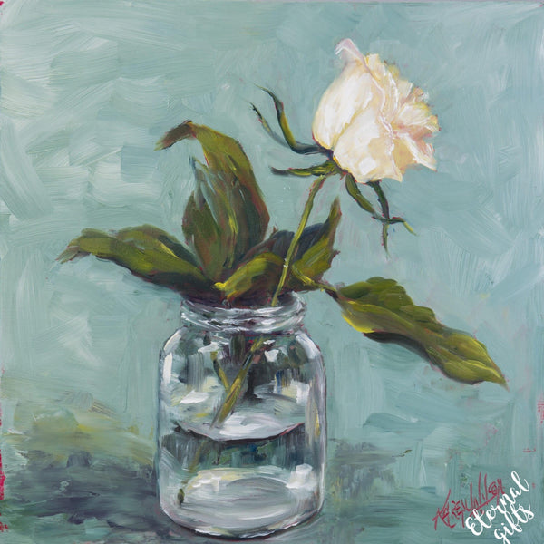 White Rose Limited Edition Print 30 X 30 Framed By Karen Wilson Art